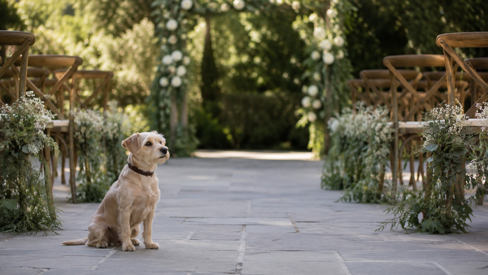 ペット婚の会場で愛犬の安全な待機と動線を考えるテーマ画像